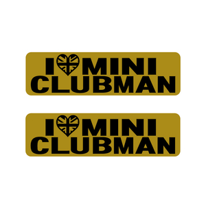 I LOVE mini CLUBMAN ステッカー デカール miniclubman ミニクラブマン ゴールド 2枚セット