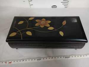 Art hand Auction Music box, gold leaf, Aizu, hand-painted lacquer, jewelry box, Kojo no Tsuki, used, shipping fee paid, Craft, Lacquerware, others