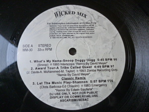 Snoop Doggy Dogg / What's My Name オリジナル超えの激アツ Wicked Mix 12EP A Tribe Called Quest / Award Tour 収録　試聴