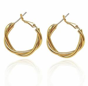 Серьги P37 Ladies Hoop Simple Gold для обоих ушей