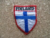 フィンランド『FINLAND』ワッペン/旅人ビンテージvoyager手振り北欧back packer横振り刺繍PATCH旅行バックパッカー放浪スーベニア旅行者 D7_画像1