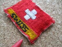 スイス『SWISS』ワッペン/旅人ビンテージ旅voyager手振り北欧back packer横振り刺繍PATCH旅行バックパッカー放浪スーベニア旅行者 D7_画像3