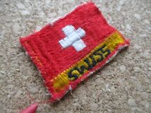 スイス『SWISS』ワッペン/旅人ビンテージ旅voyager手振り北欧back packer横振り刺繍PATCH旅行バックパッカー放浪スーベニア旅行者 D7_画像2