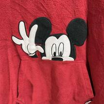 ■ 90s ~ 00s ビンテージ Disney Mickey フリース パーカー フーディー レッド サイズM 古着 ディズニー ミッキー アメカジ ストリート■_画像4