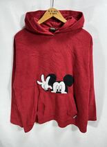 ■ 90s ~ 00s ビンテージ Disney Mickey フリース パーカー フーディー レッド サイズM 古着 ディズニー ミッキー アメカジ ストリート■_画像1