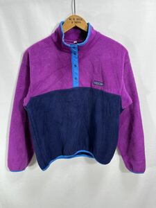 # детский Vintage CANADA производства Patagonia Patagonia переключатель . флис зажим T тянуть over жакет размер 10 фиолетовый sinchila#