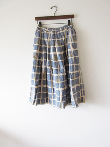 美品 2021SS marble SUD / マーブルシュッド Block Tuck Skirt SAX * タックスカート フレアスカート