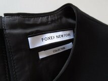 美品 FOXEY NEW YORK COLLECTION / フォクシー 37563 grosgrain ribbon frill dress 38 BLACK * ワンピース ドレス フレア フリル_画像7