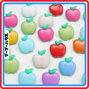 ボタン　りんご　リンゴ　アップル　フルーツ　手芸　5個入り　大　　#223