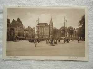 【絵葉書1枚】 Buitenhof - Den Haag /L.Monnier-Amsterdam /オランダヴィンテージ バイテンホフクラシックカー都市街建築 ハガキ 32-9