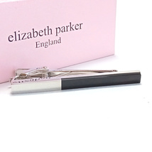 【ept22】新品　ELIZABETH PARKER 　エリザベスパーカー　ネクタイピン　タイバー　シルバー×ブラック　黒_画像1