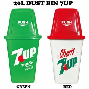 {2 piece set }# 7UP* seven up # [ dumpster 20L* green & red ]* american garage trash can dust bin 