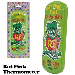 ◆送料無料◆【Rat Fink・ラットフィンク】※《スチール製 サーモメーター》　MOONEYES　壁掛け温度計