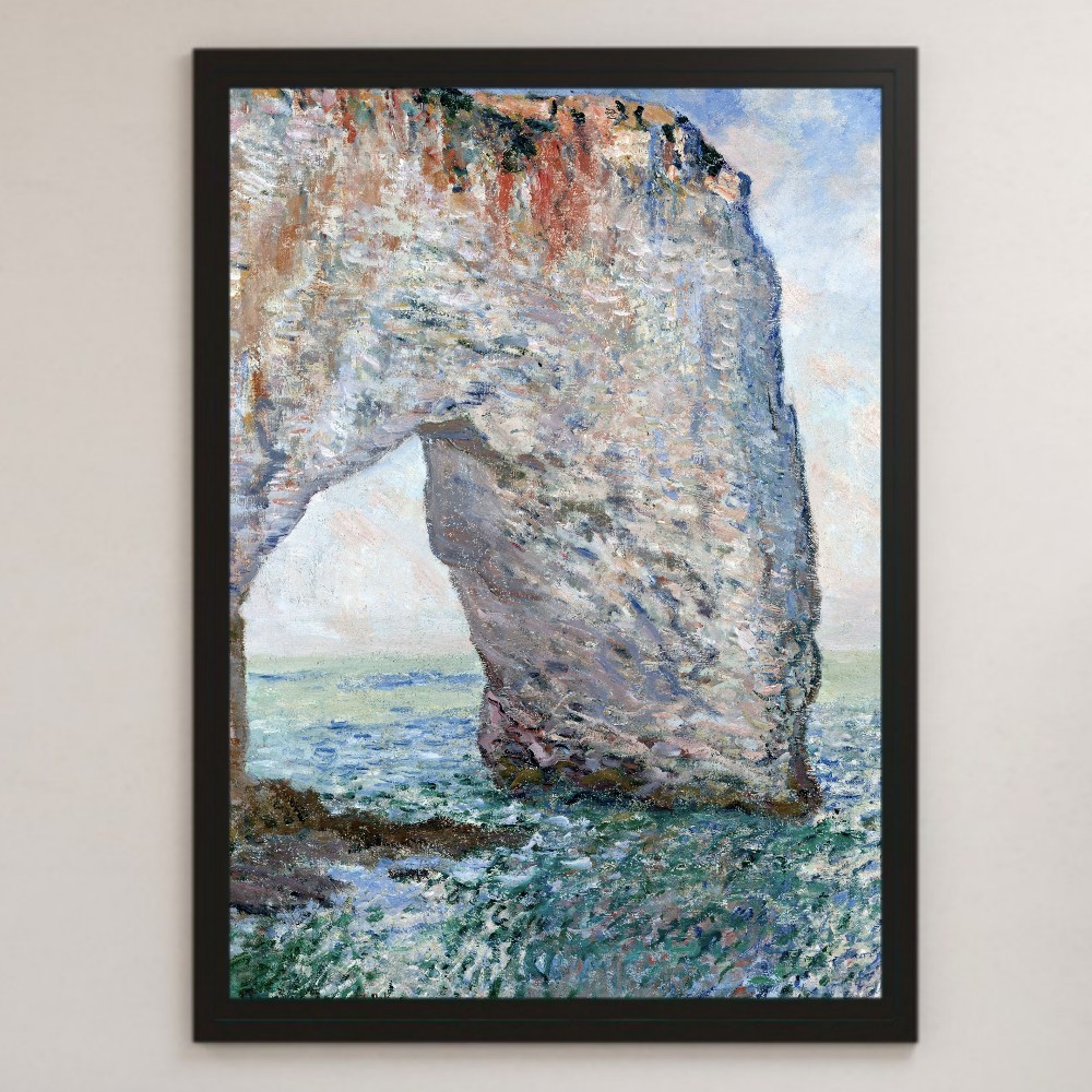 Claude Monet Manne Porte (Etretat) pintura arte brillante cartel A3 Bar Café clásico Retro Interior paisaje pintura mar acantilado, residencia, interior, otros