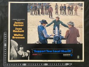 Art hand Auction US version original lobby card Sheriff Standing in the Sunset Support Your Local Sheriff! 1969 James Garner Jack Elam Western movie, movie, video, Movie related goods, photograph