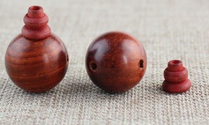 ビルマカリン ホンカリン 赤花梨 ボサビーズ 15mm 10個セット 数珠 念珠 木珠 手作り