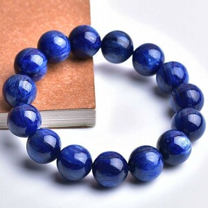 [EasternStar] 海外発送 カイヤナイト 藍晶石 Kyanite 特選品 ブレスレット 玉サイズ9.5mm 腕回り約16cm