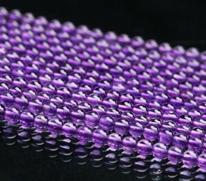 [EasternStar] 海外発送 7A 紫水晶 ディープ パープル アメジスト Amethyst 玉サイズ12mm 1連売り 長さ約40cm