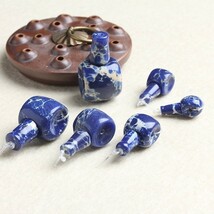 [EasternStar] 海外発送 親玉 念珠 数珠用パーツ チベット式 Tホール ボサビーズ セット(各1個) 藍色帝皇石 玉径18mm_画像2