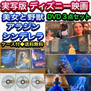 【送料無料】実写版 ディズニー映画 DVD 3点セット 美女と野獣　アラジン