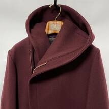 美品 junhashimoto ジュンハシモト WRAP COAT ウールメルトンラップコート 定価11万円 4(L) AKM 1piu1uguale3 ボルドー ラッカーニZIP_画像5