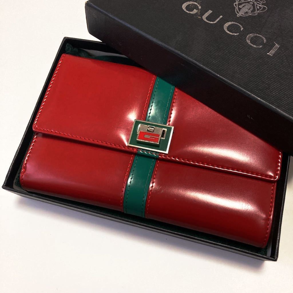 即納可 GUCCI グッチ レディース 財布 リボン スワロフスキー 中古