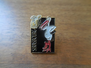 フランス☆ピンズ 【STRASBOURG】ピンバッジ PINS ピンバッチ ストラスブール コウノトリ ビール アルザス