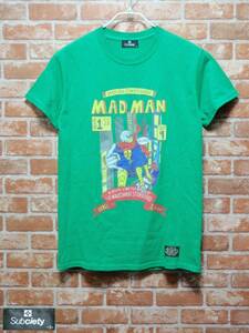 (送料一律185円) USED サブサエティ Subciety MAD Ollie 2015 プリント半袖Tシャツ 緑 Sサイズ