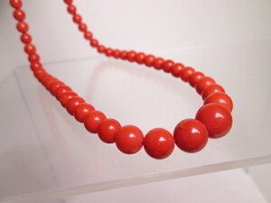 *K18 red .. sphere 5mm~9,5mm. necklace 24g case attaching 