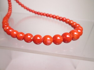 *G SILVER red .. sphere 5,5cm~9,5cm. necklace 26g judgement document attaching case attaching 