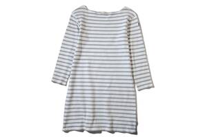  La Marine Francaise white × gray border cotton jersey - knitted One-piece size 2/9 number white 2 point and more successful bid free shipping!