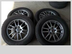 215/65R15 スタッドレスタイヤ付きホイール4本セット PCD114.2 エスティマ・アルファード・MPVなどに装着可能 I-0340　ｘｘｘ