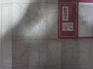  Showa era 26 year [ new departure rice field city street map / north .. district ]. 10 ........ river higashi .. pine ... rice ... red .. compilation go in front / middle article block . map / waste line National Railways red . line / white new line not yet opening / old block .