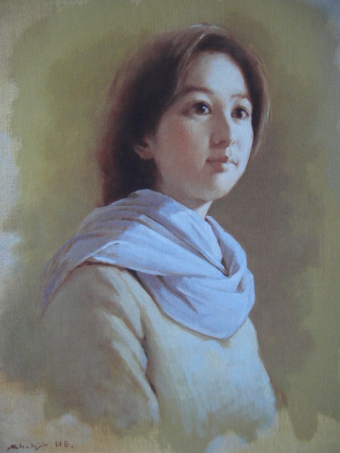 Naoji Kami, [Winter Girl], rare art book paintings, Brand new high quality frame with frame, Good condition, free shipping, painting portrait, artwork, painting, portrait