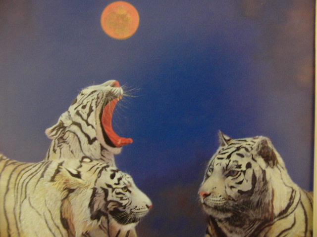 Хироши Окутани, 【тигр】, редкие картины из художественных книг, Совершенно новая высококачественная рамка с рамкой., Хорошее состояние, бесплатная доставка, живопись живопись животных, рисование, картина маслом, рисунок животного
