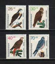 182308 ドイツ連邦共和国 1973年 青少年福祉付加金付 猛禽類 4種完揃 未使用OH_画像1