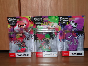 amiibo Amiibo girl ( neon pink )/ Boy ( neon green / squid ( neon purple ) set < new goods unopened >