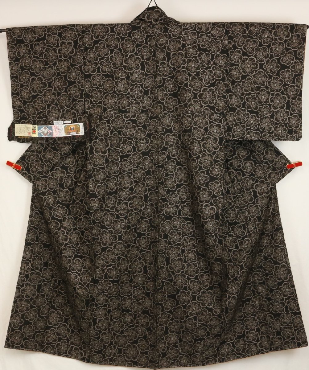 212mt70〇本場奄美大島紬 一元式 証紙有〇しつけ付き美品 www