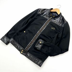 TOMMY HILFIGER ☆ シックでかっこいい◎ ジャージ × ナイロン ブラック ジャケット M メンズ ストリート 古着 トミーヒルフィガー■CK122