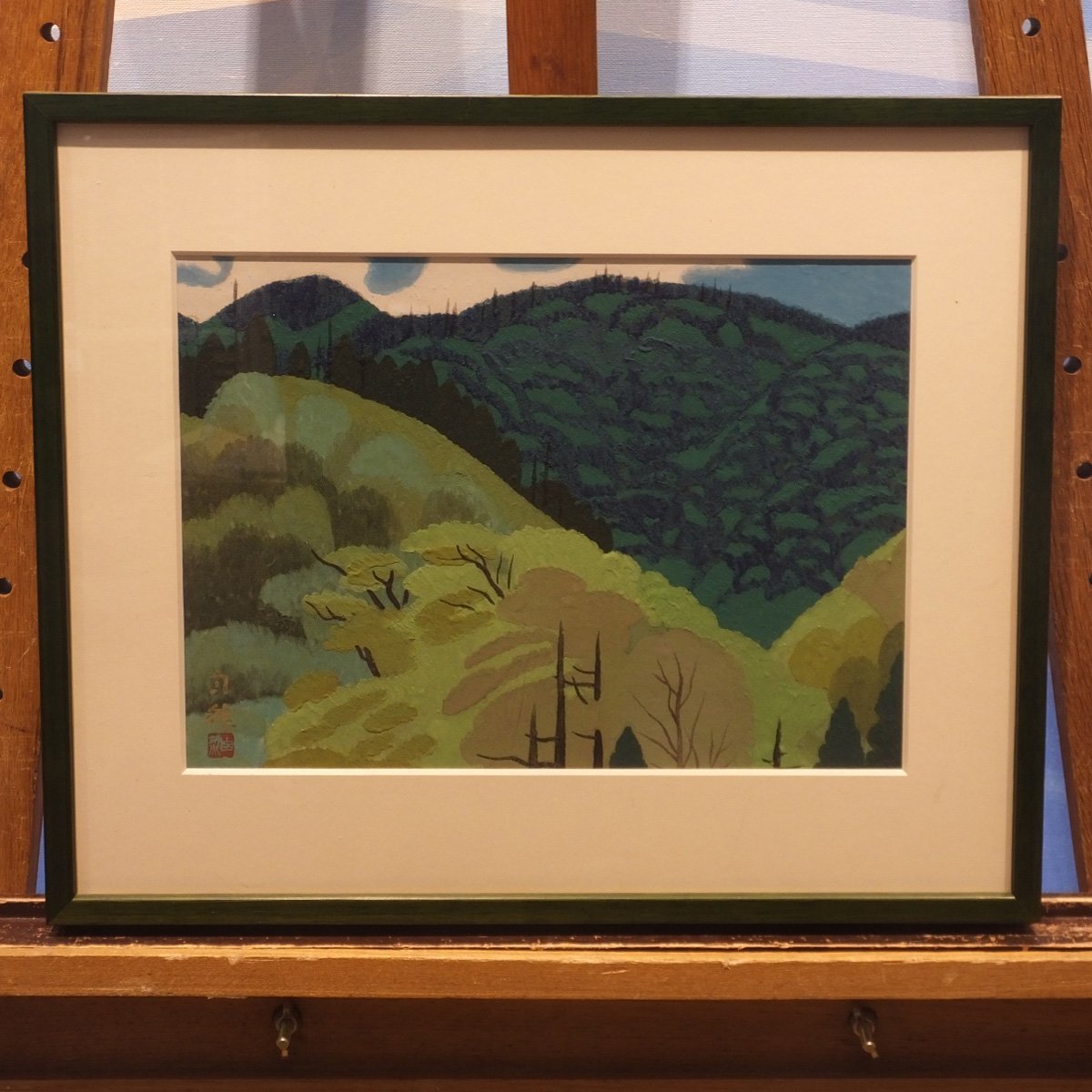 売切り特価 日本画⑤ 絵画 森 山 風景画 アンティーク 山岳風景