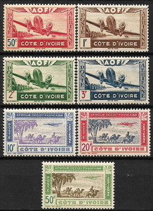 *1942 year France . coat jibowa-ru the first period issue aviation stamp unused (NH,LH)(SC#C6-C13)*UH-327