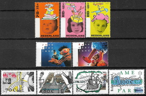 ★1996年 オランダ かわいい切手「児童福祉」3種完+「セサミストリート」2種完+「航海」4種完 未使用(MNH)VR-942