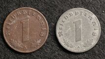 KM89.97【ナチス鉤十字】ドイツ第三帝国 1ライヒスペニヒ銅貨（1937）亜鉛貨（1941）[E559]コイン_画像2