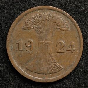 KM#31/ドイツワイマール共和国 ２レンテンペニヒ銅貨（1924）[E579]コイン