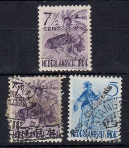 インドネシア独立戦争期切手 日本・蘭印切手に「Rep. Indonesia」加刷[S172]南方占領地、オランダ領東インド