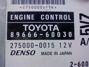 ランドクルーザープラド GF-VZJ95W 純正 エンジンコンピューター 5VZFE DENSO 89666-60030 275000-0015 動作確認済 (ランクル/90系/ECU