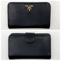 1円～★極美品★2470　PRADA　1ML225　プラダ　 レザー　二つ折り財布　L字ファスナーコイン入れ　お札入れ　レディース　小物　ブラック_画像2