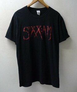 ◆SIXXAM ロゴ バンド Tシャツ 黒 サイズXL　復刻