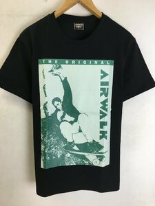 ◆AIR WALK エアウォーク アートプリント クルーネック Tシャツ 黒 サイズM