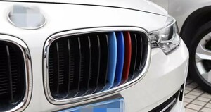 スポーティ全開♪ BMW Mカラー グリル フィン カバー ストライプ モール F31 318i 320i 320d 328i 320d 330i 330e 335i 340i 11フィン